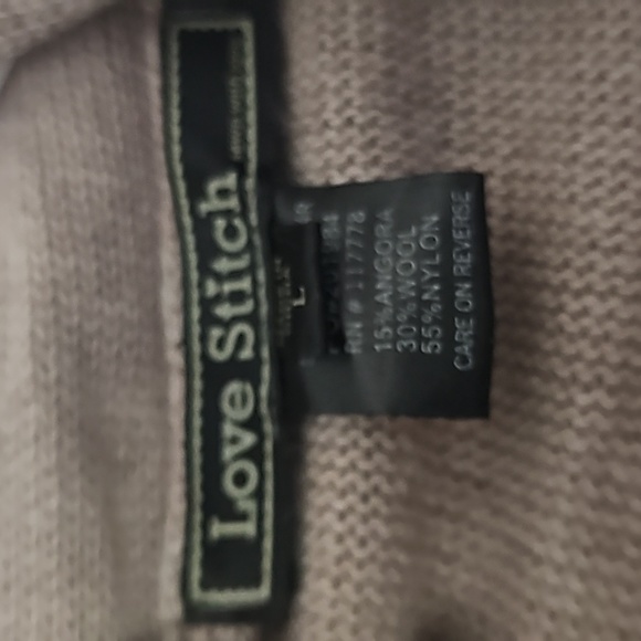 Love stitch taupe short sleeve open front shark bite cardigan - Picture 3 of 3